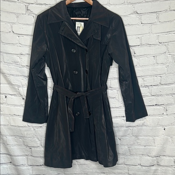 Misty Harbor Jackets & Blazers - Misty Harbor Black Rain Trench Belted Lined Coat Size Large Excellent Condition
